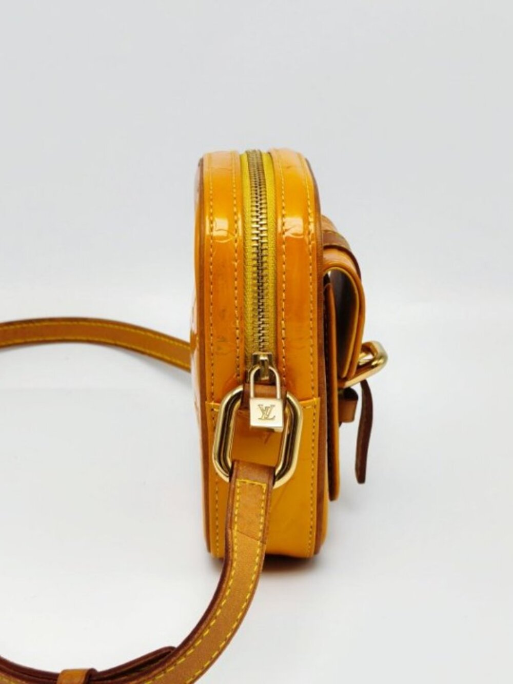 Louis Vuitton Christie PM Monogram Vernis Yellow Patent Leather Crossbody Bag - Picture 7 of 14